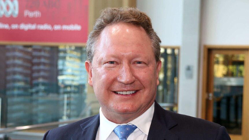 Andrew 'Twiggy'  Forrest in the Perth ABC studio