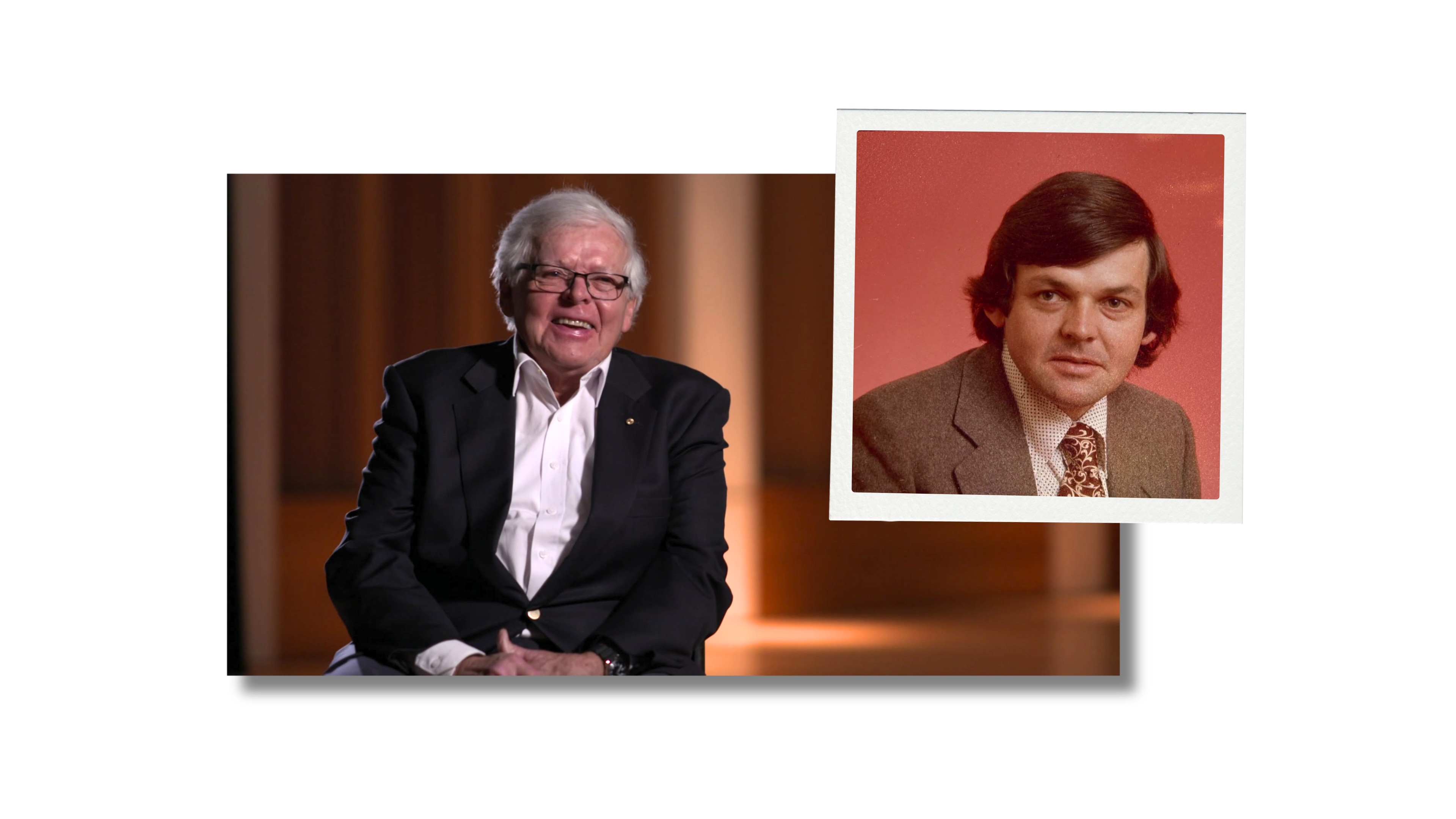 A young John Dawkins composite with John Dawkins today.