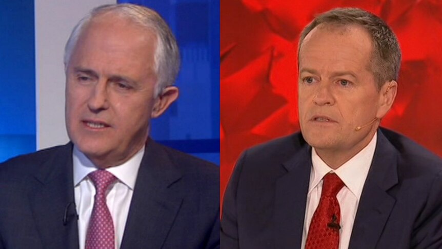 Composite photo of PM Malcolm Turnbull and Opposition Leader Bill Shorten