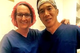 Dr Rosie Nielsen with surgeon Charlie Teo
