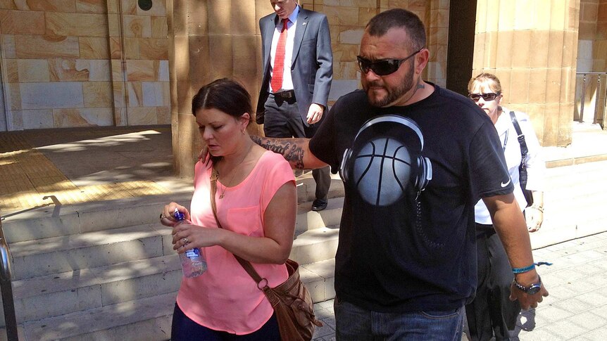 Two family members of the victim leave court