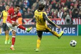 Bayern's Thiago Alcantara scores against Arsenal