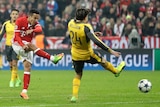 Bayern's Thiago Alcantara scores against Arsenal