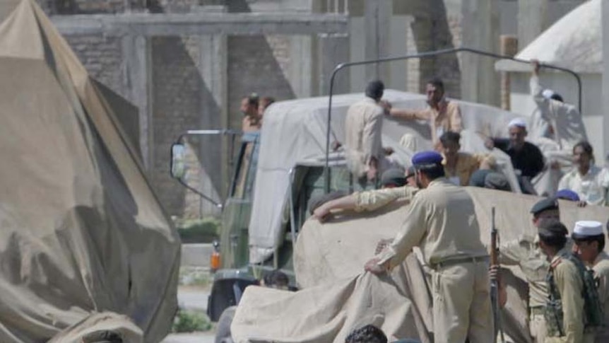 Pakistani soldiers removed the wreckage of the chopper from the compound where bin Laden was killed.