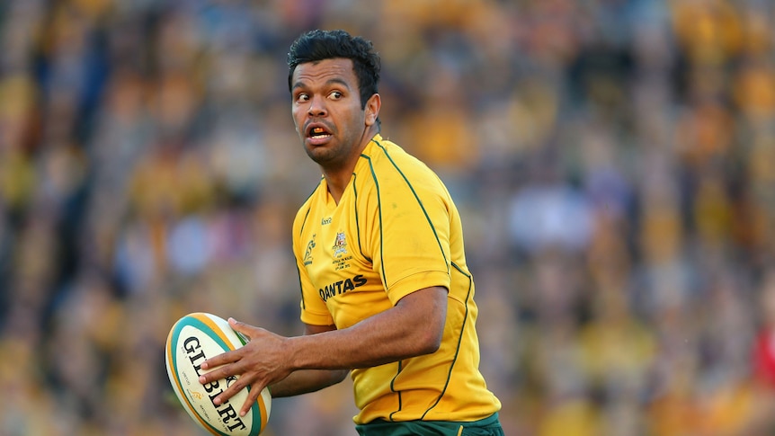Kurtley Beale playing for the Wallabies