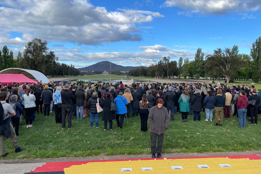 A crowd of more than 500 gathered at the Cassius vigil in Canberra