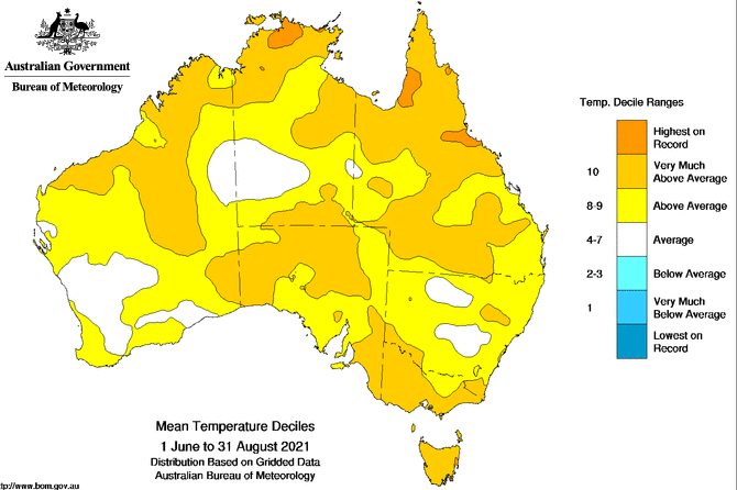 map showing orange covering most of australia