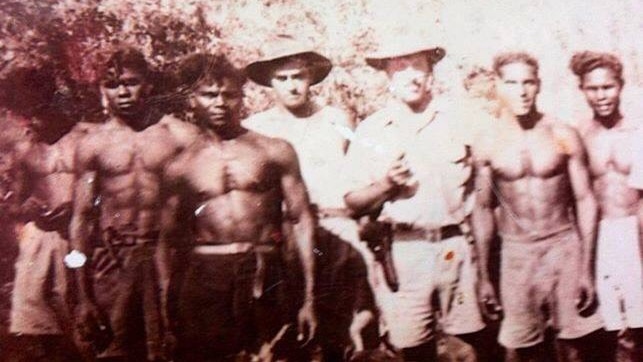 Cyril Rioli Snr (third from left) worked across the Northern Territory as a chains man.