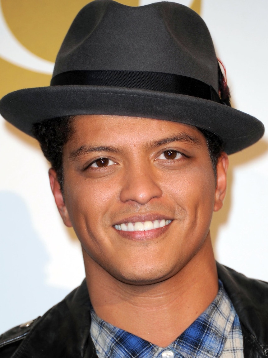 Singer Bruno Mars at the Grammy Nominations Concert.