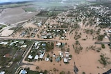 Aerial footage of floodwaters at Jandowae