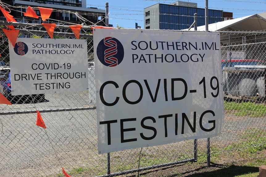 A covid-19 testing clinic sign