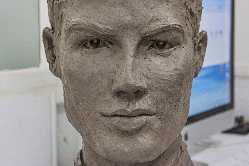 A clay bust