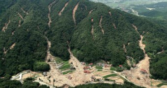 As well as the floods the rains caused devastating landslides.