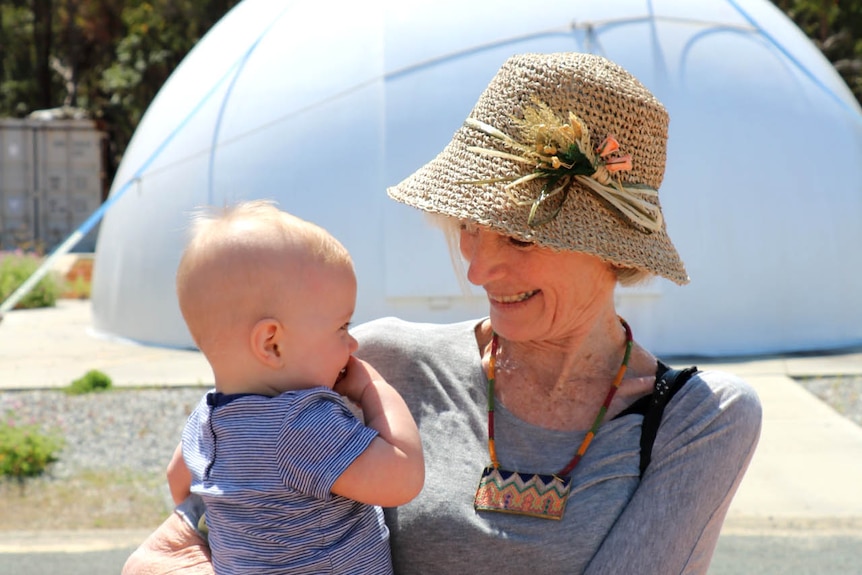 Head of Perth Observatory volunteer group Diana Rosman, with young recruit Toby