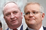 A composite image of Barnaby Joyce and Scott Morrison