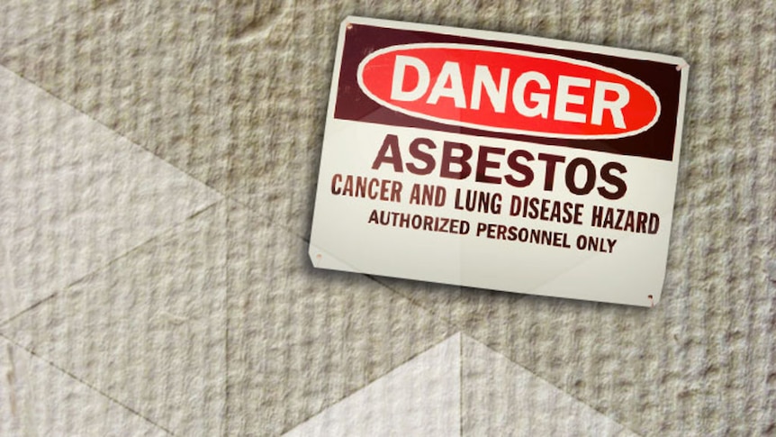 Asbestos site warning sign.