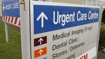 Signage outside a regional medical facility showing the array of services.