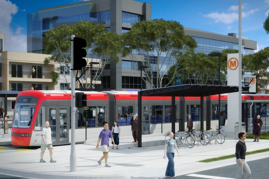 Artists impression of Capital Metro services along Northbourne Avenue.