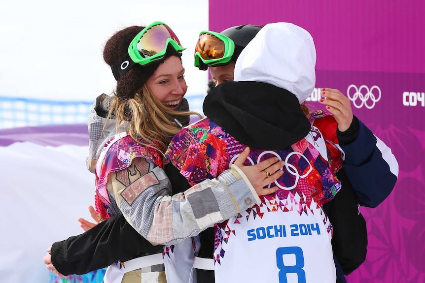 Jamie Anderson celebrates slopestyle gold