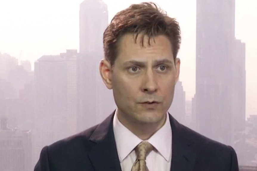 Michael Kovrig speaks during an interview in Hong Kong.