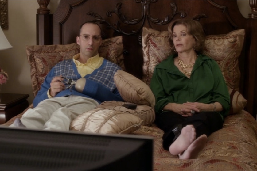 Buster and Lucille Bluth in a scene from Arrested Development.