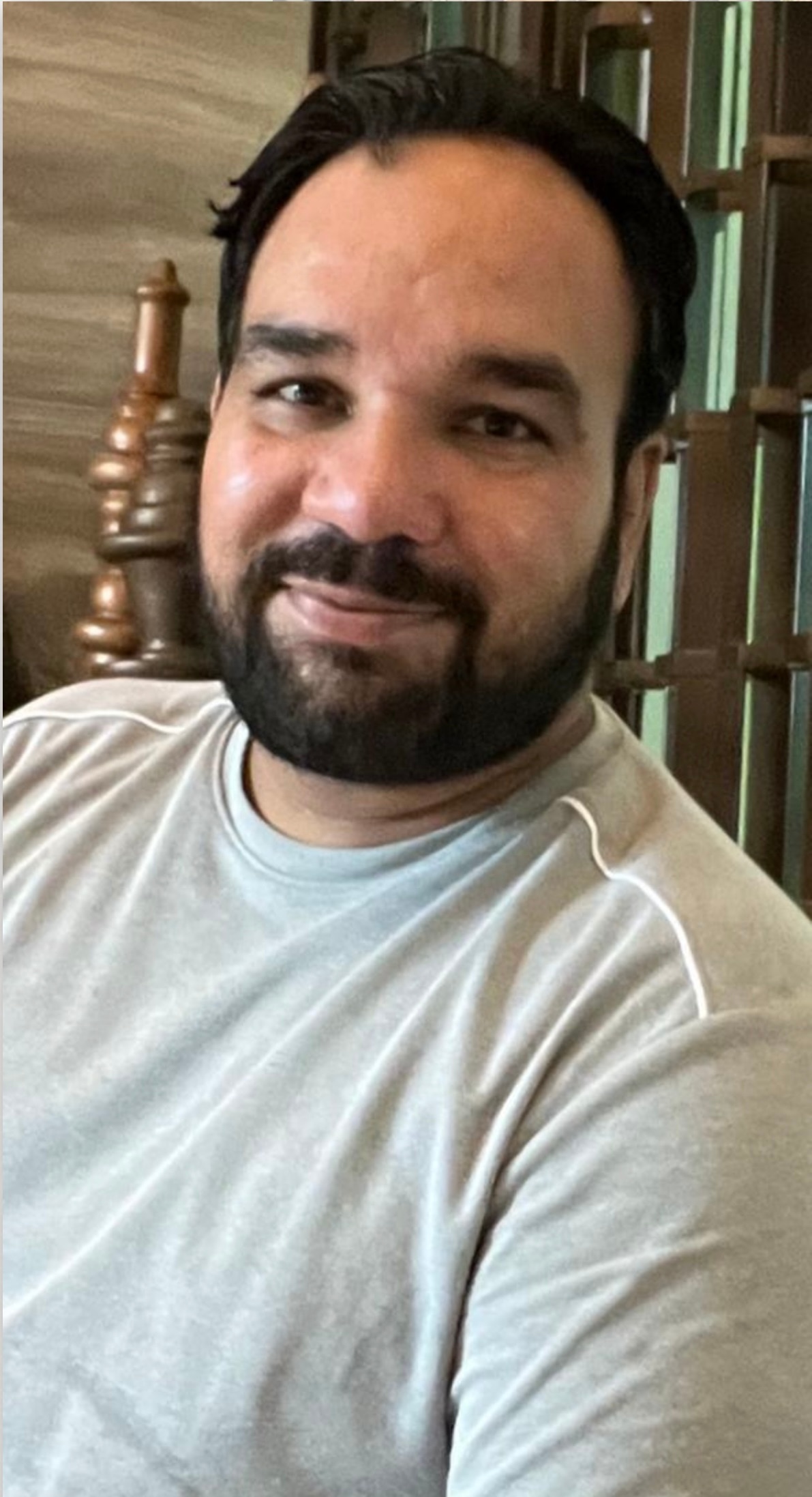 A close up of a former IT worker in India