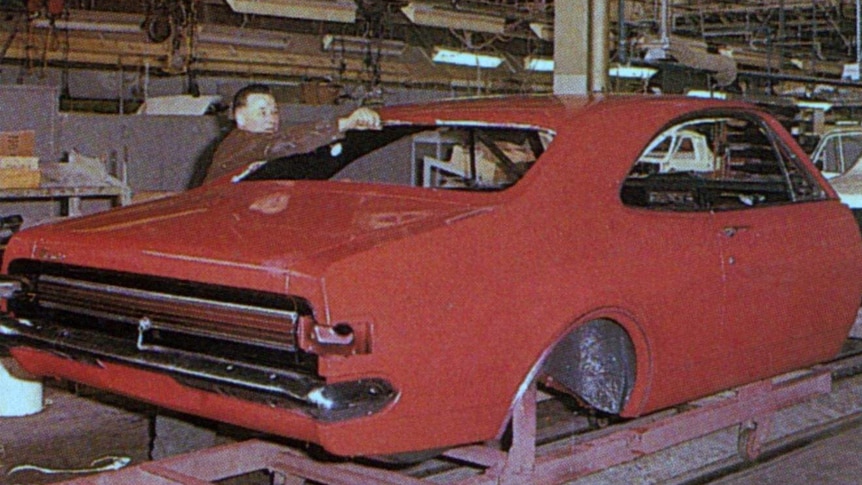 A car on a production line at Holden