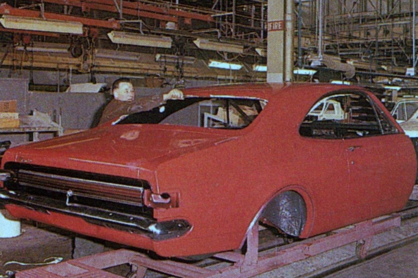 A car on a production line at Holden