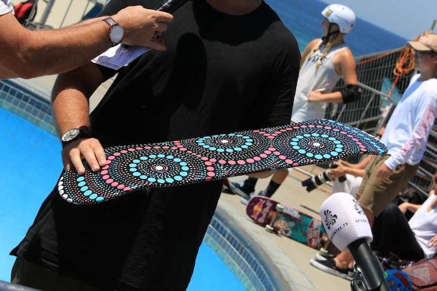 The winning skateboard design, chosen by Tony Hawk.