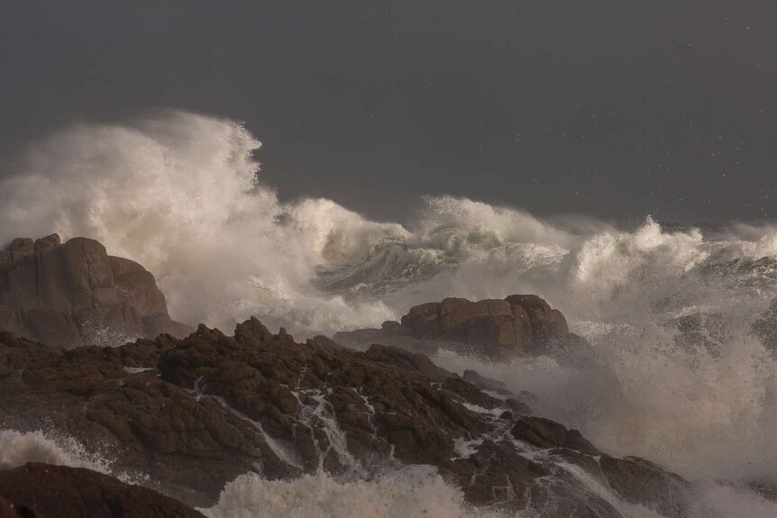 Wild seas on the Tasmanian West Coast of Tasmania. May 6, 2015.