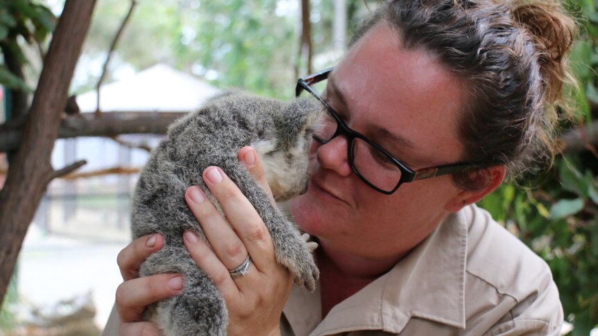 Sarah Eccleston assists with the marsupials, including the echidnas at the sanctuary.