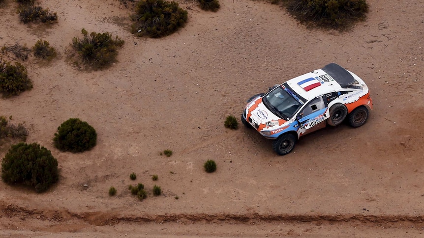 Lionel Baud's Mitsubishi at Dakar Rally