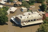 Arial view of flooded Forbes