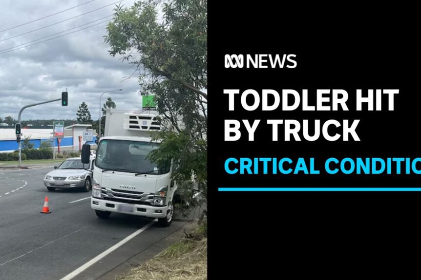 Toddler Hit By Truck, Critical Condition: A truck parked on a busy roadside.