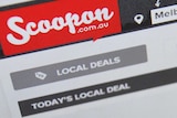 Homepage of the Scoopon website.