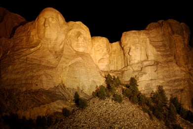 The presidents of Mount Rushmore in the United States are getting cleaned (file photo).