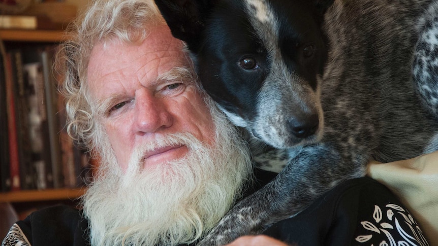 Bruce Pascoe and his dog Bell