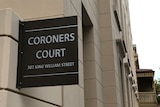 The Coroners Court sign in Adelaide.