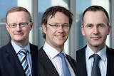 A composite image of senior Reserve Bank executives Philip Lowe, Guy Debelle and Christopher Kent.