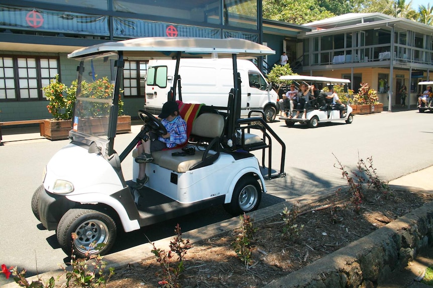 Motorised buggies used on Hamilton Island off north Queensland