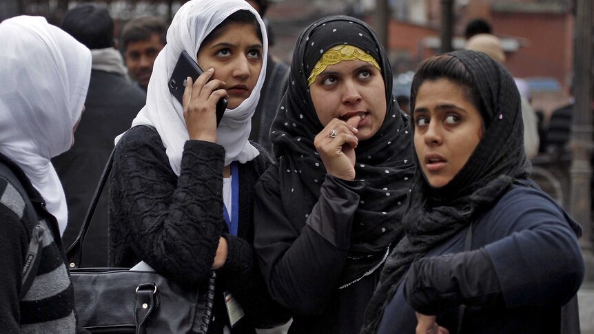 Women react to earthquake Sringar Afghanistan