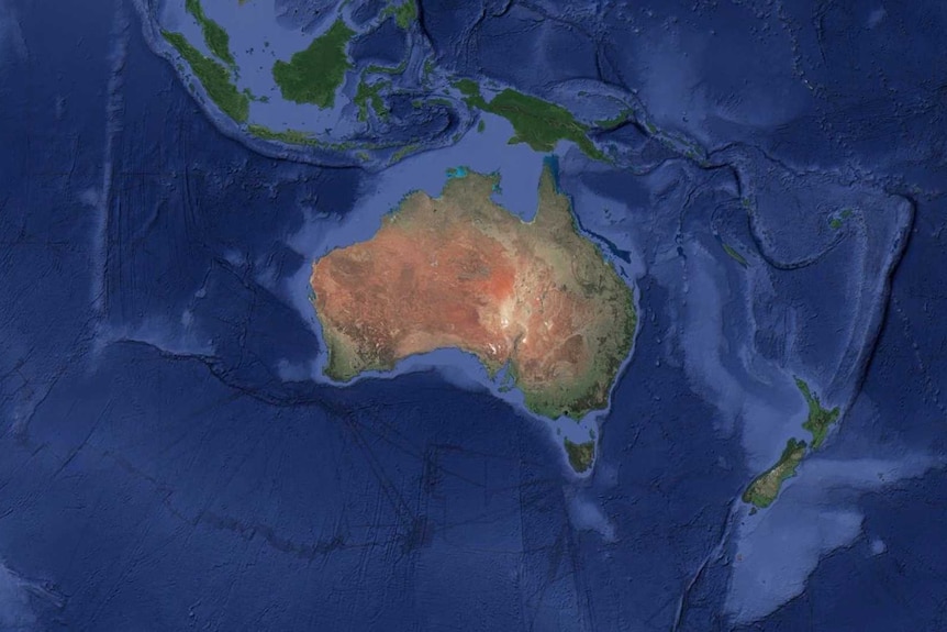 Satellite map of Australia