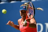 Angelique Kerber hits a forehand