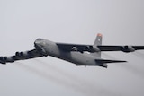 US B-52 flies over South Korean air base