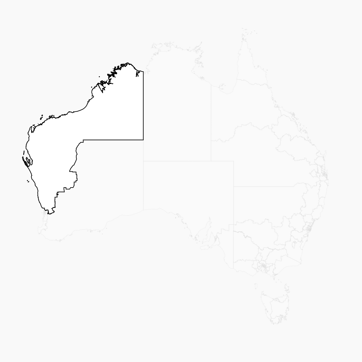 The rest of the map fades out, leaving just the seat of Durack that is more than half the size of WA.