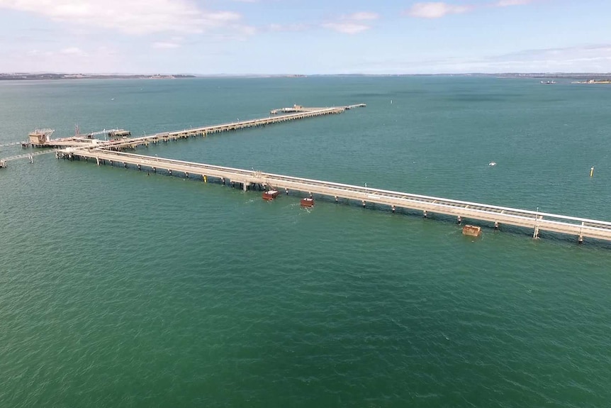 Jetty at Crib Point where the gas import ship will be moored.