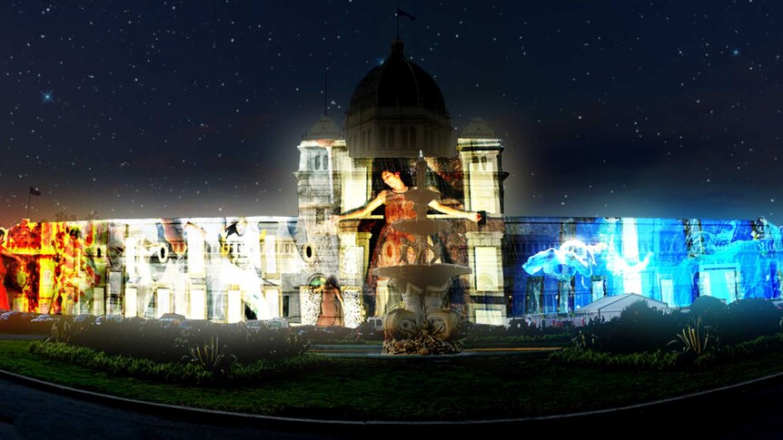 4 Elements projection on Royal Exhibition Buildings