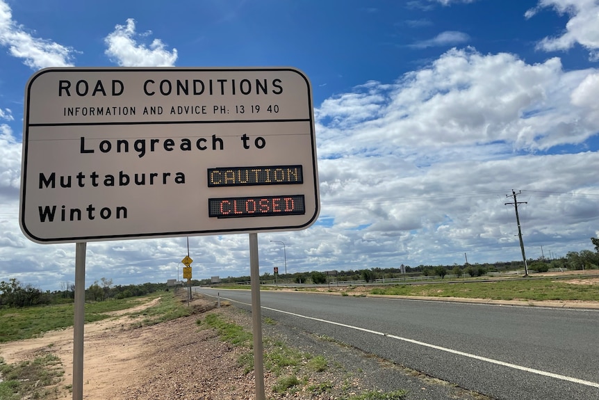 Road closure sign.