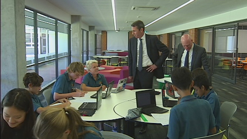 Peter Collier with Churchlands students