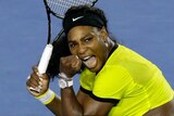 Ominous form ... Serena Williams celebrates winning her semi-final match against Agnieszka Radwanska